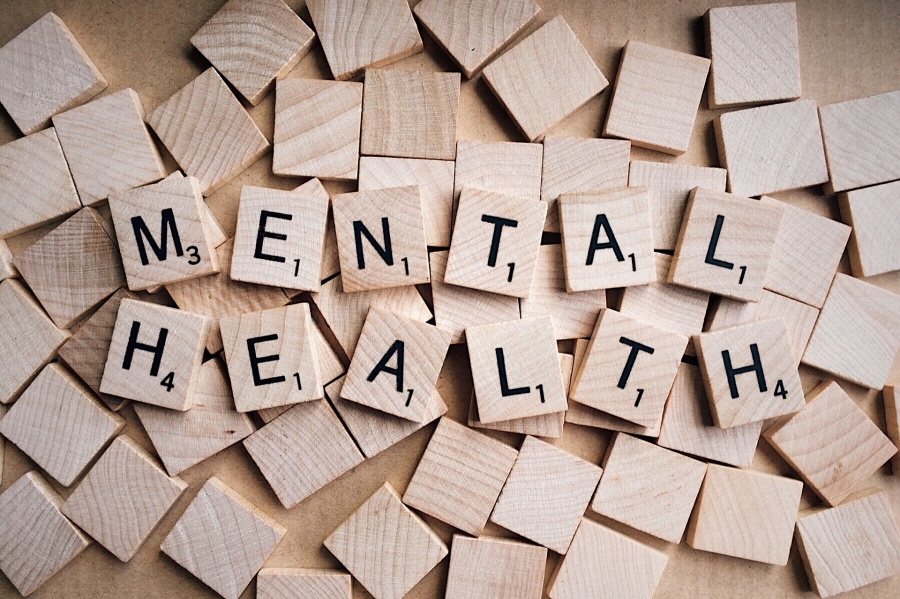 scrabble tiles that spell mental health